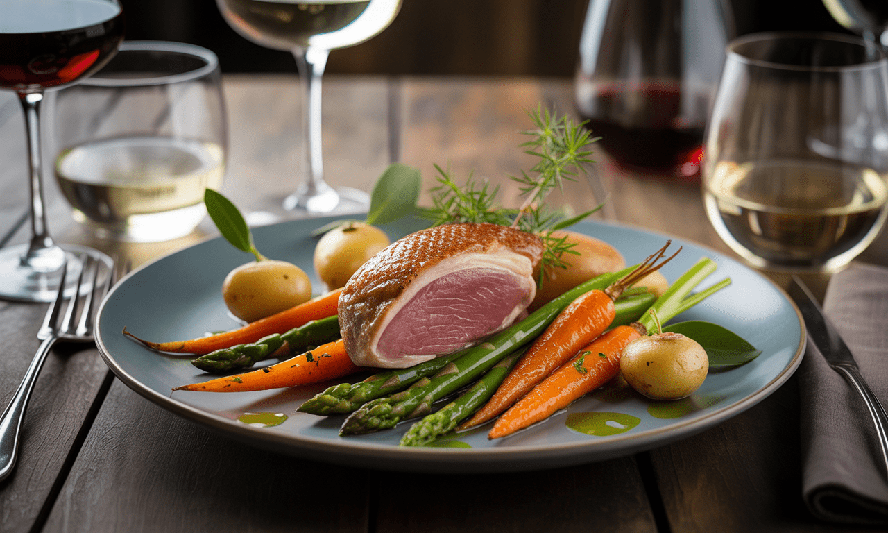 Accords vins et légumes pour un magret équilibré et gourmand